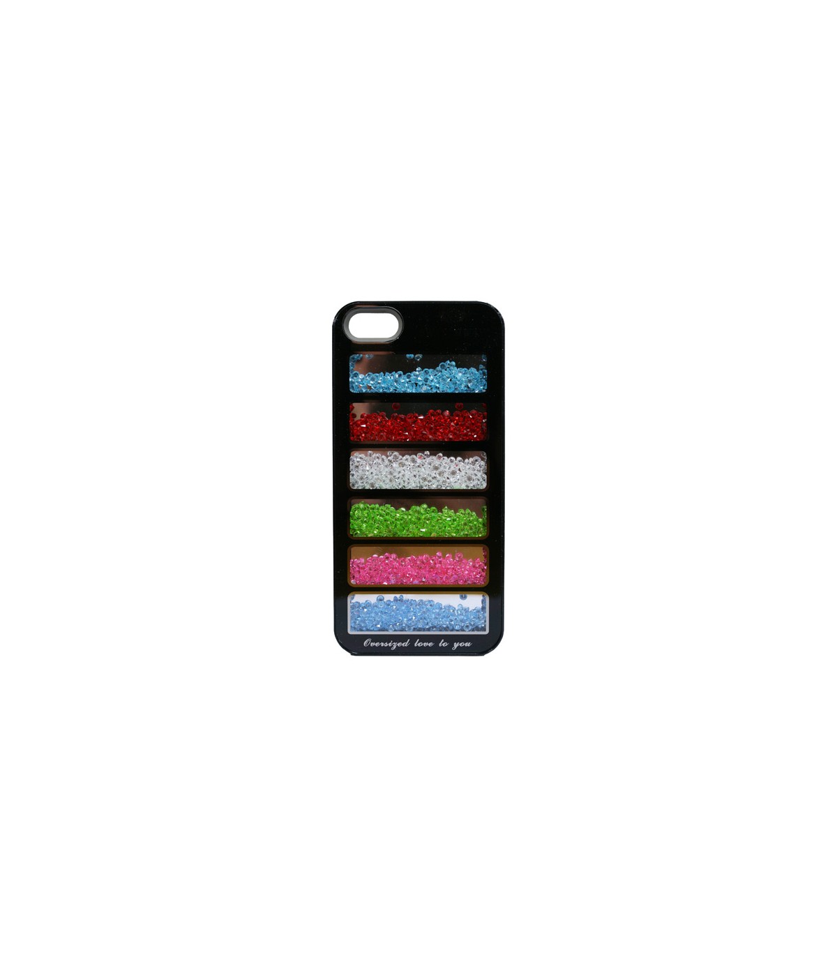 Coque iPhone 5 strass multicolores
