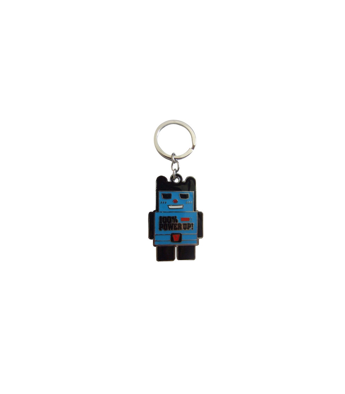 Porte-clés robot 100% power up bleu Happy Shop|Objets Tendance