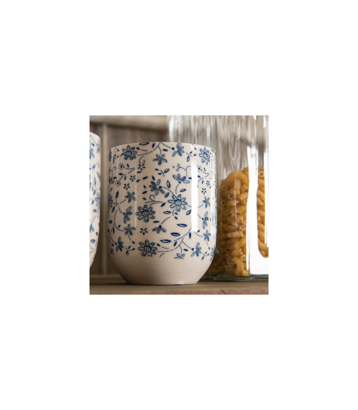 Gobelet Porcelaine Fleuris Bleus, le lot de 2|Objets Tendance